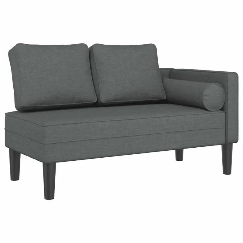 Donkergrijze chaise longue met comfortabel kussen voor ontspanning - Chaises longues