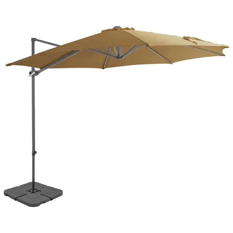 Draagbare voet parasol met uv-bestendig doek en aluminium frame - Taupe / 1 - Parasols en zonneschermen