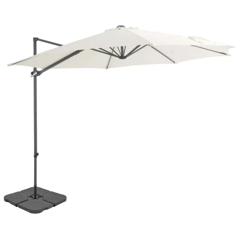 Draagbare voet parasol met uv-bestendig doek en aluminium frame - Zand / 1 - Parasols en zonneschermen