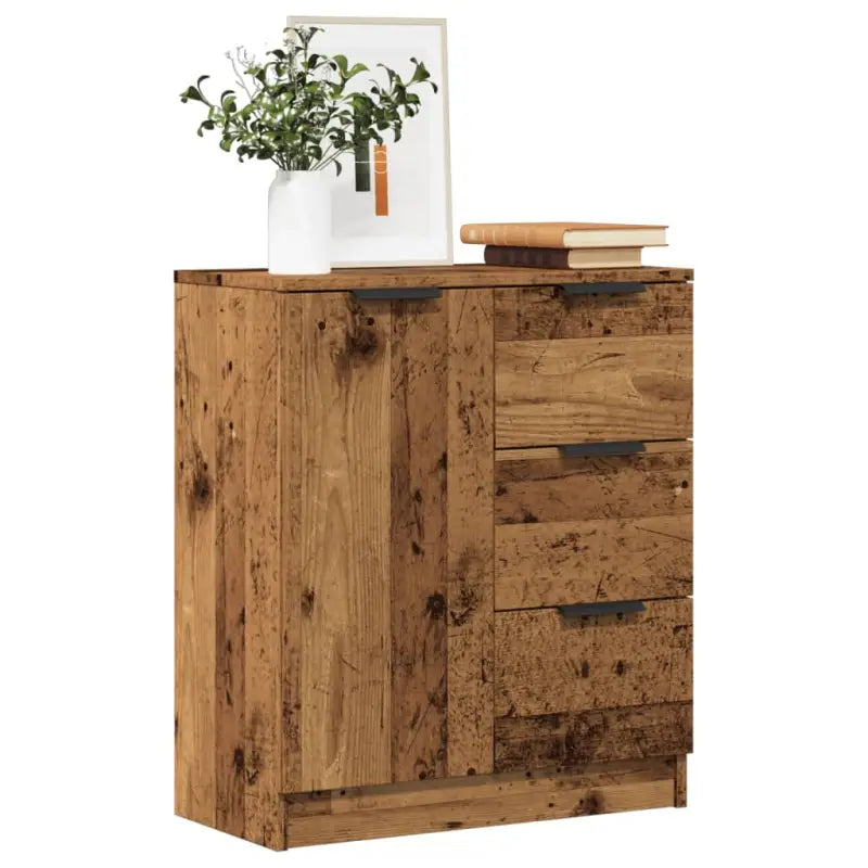 Dressoir in grijs sonoma eiken met bewerkt hout voor een moderne uitstraling - Oud hout / 1 - Dressoirs & buffetkasten