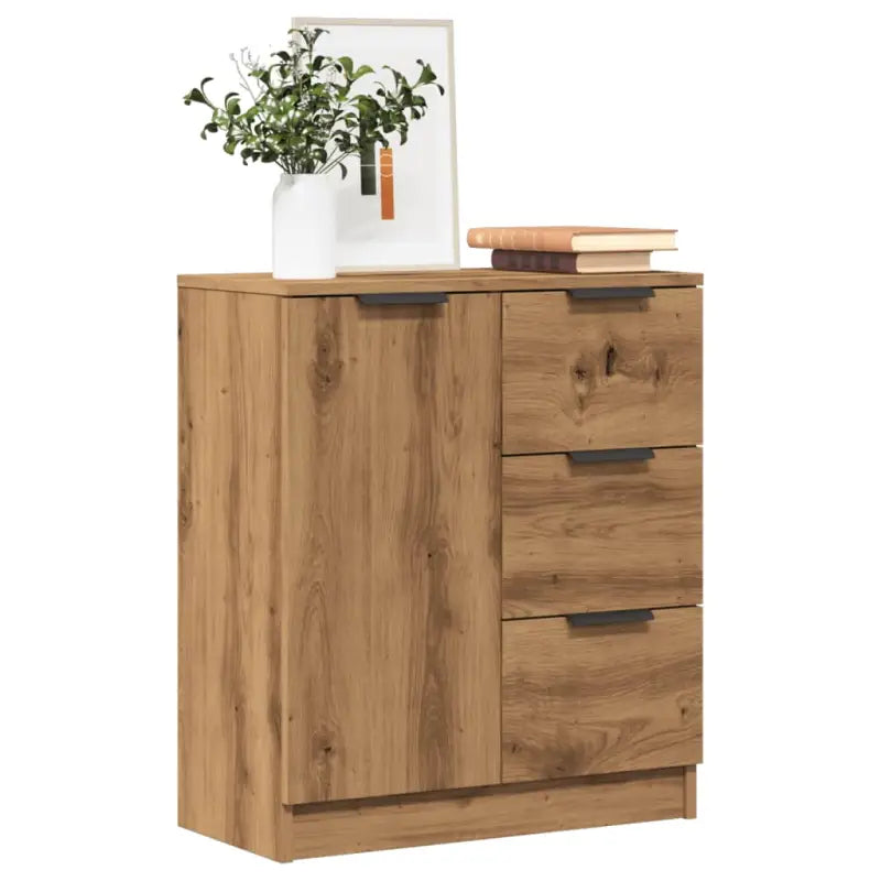 Dressoir in grijs sonoma eiken met bewerkt hout voor een moderne uitstraling - artisanaal eikenkleurig / 1 - Dressoirs