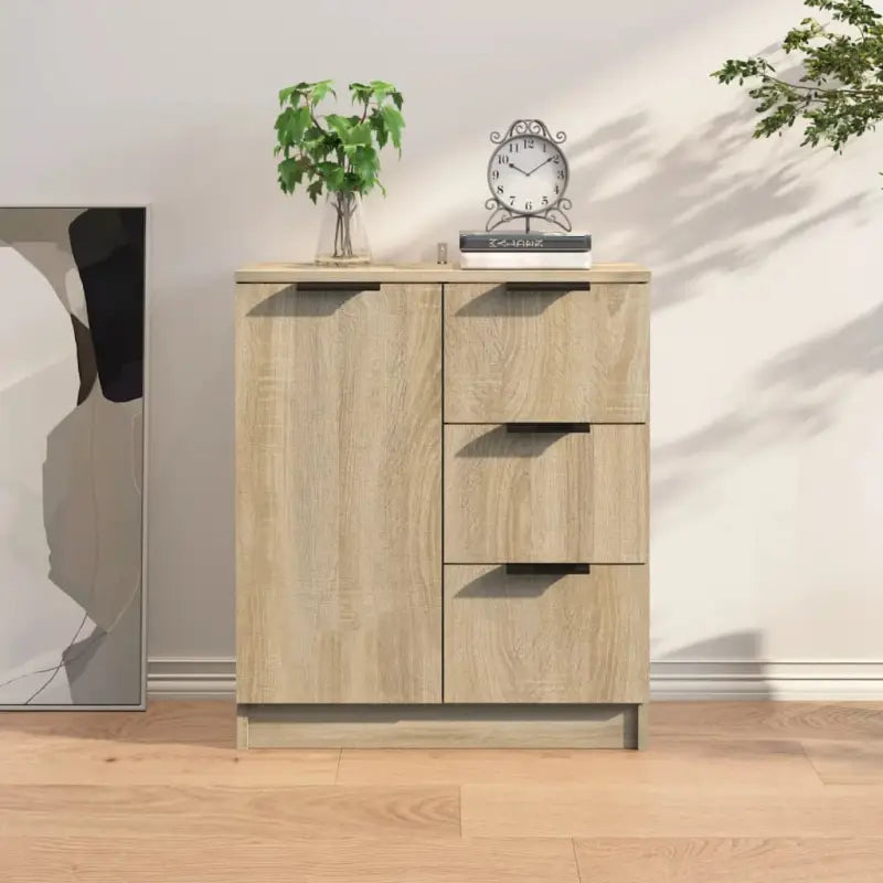 Dressoir in grijs sonoma eiken met bewerkt hout voor een moderne uitstraling - Sonoma eiken / 1 - Dressoirs &