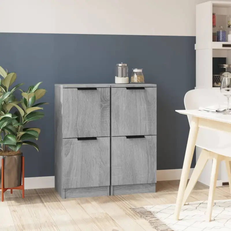 Dressoir met bewerkt hout voor een minimalistische uitstraling - Grijs sonoma / 2 - Dressoirs & buffetkasten