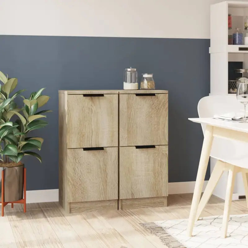 Dressoir met bewerkt hout voor een minimalistische uitstraling - Sonoma eiken / 2 - Dressoirs & buffetkasten