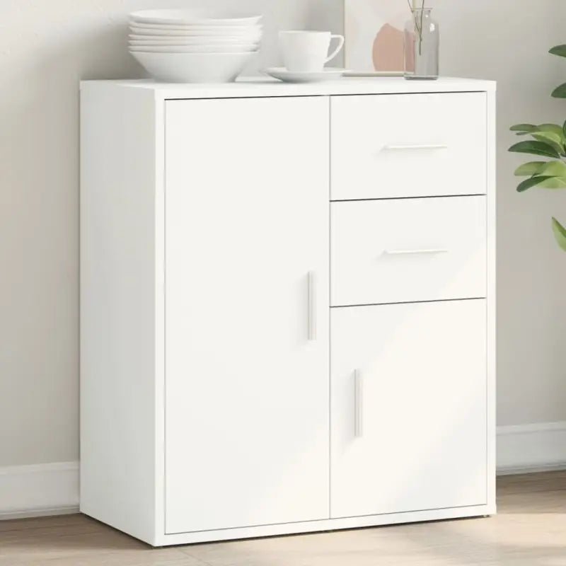 Dressoir met bewerkt hout voor een trendy en stevig interieur - Wit / 1 - Dressoirs & buffetkasten
