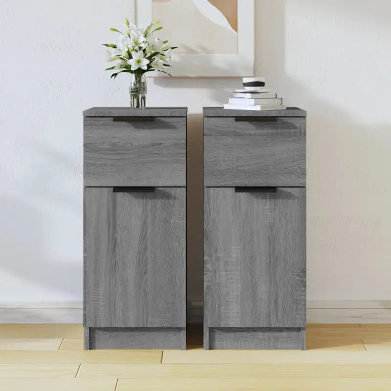 Dressoir met bewerkt hout voor minimalistische charme - Grijs sonoma / 2 - Dressoirs & buffetkasten