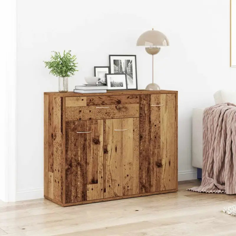 Dressoir met grote lade van bewerkt hout een minimalistisch ontwerp - Oud hout / 1 - Dressoirs & buffetkasten