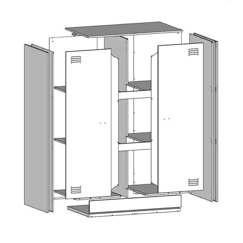 Dressoir met koudgewalst staal voor een trendy en praktische kameroptiek - Dressoirs & buffetkasten