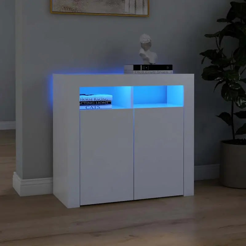 Dressoir met rgb led-verlichting en duurzaam bewerkt hout - Wit / 80 x 35 x 75 cm / 1 - Dressoirs & buffetkasten