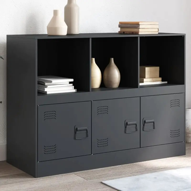Dressoir met stabiel frame van koudgewalst staal en trendy design - Antraciet / 1 - Dressoirs & buffetkasten