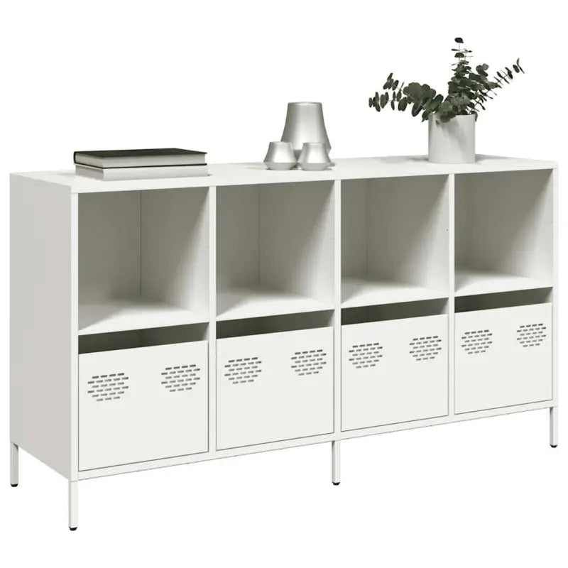 Dressoir met stevig tafelblad van koudgewalst staal - Wit / 1 / 135 cm - Dressoirs & buffetkasten