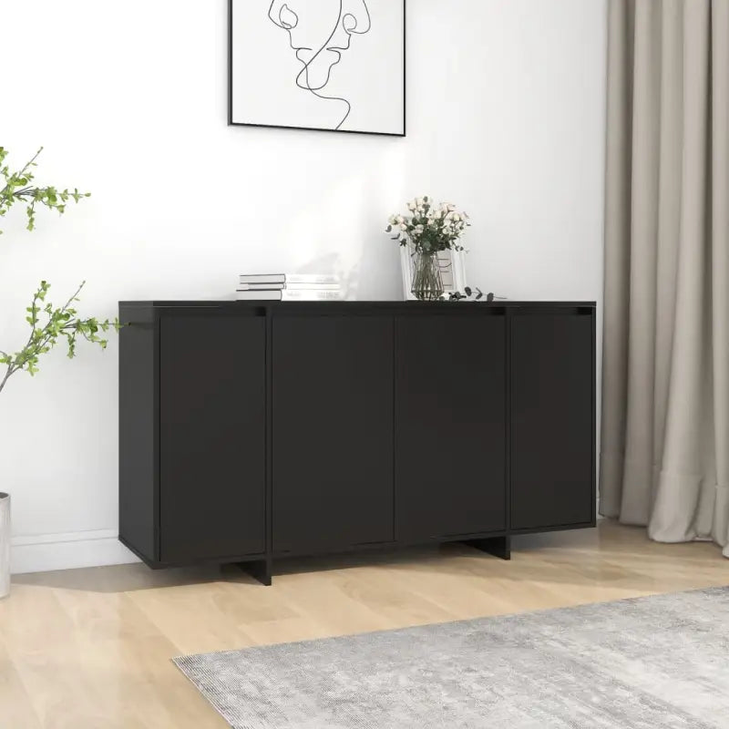 Dressoir van bewerkt hout for een stijlvolle en duurzame inrichting - Zwart / 1 - Dressoirs & buffetkasten
