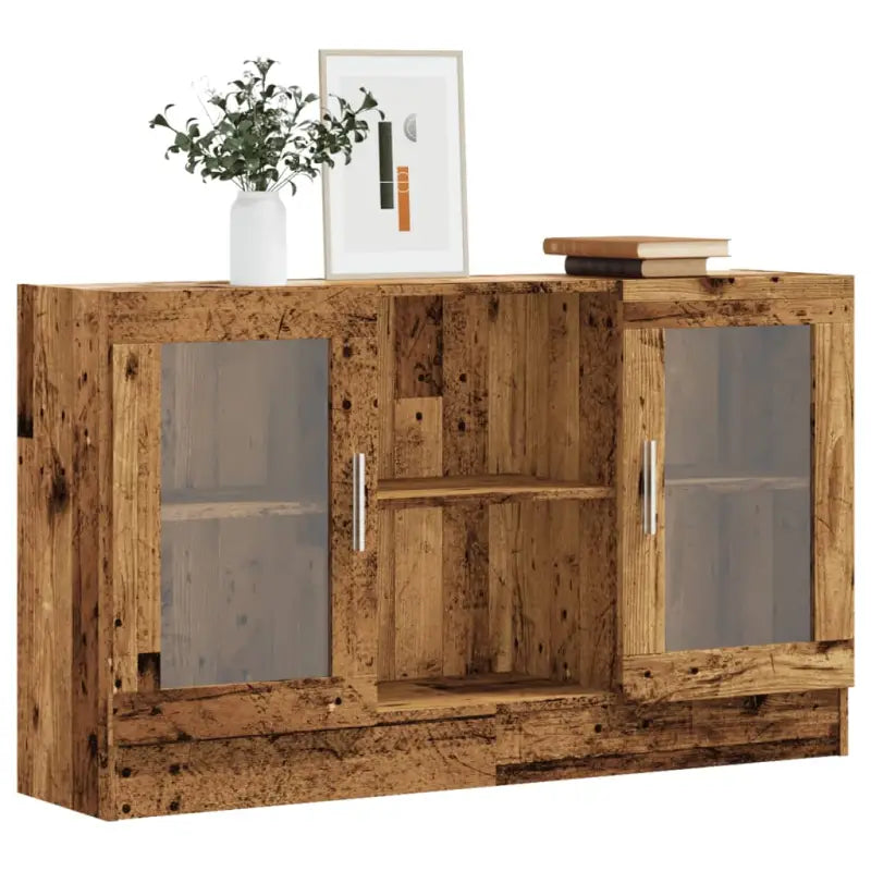 Dressoir van bewerkt hout voor een praktische en stijlvolle kamer - Oud hout / 1 / Bewerkt hout en glas - Dressoirs &
