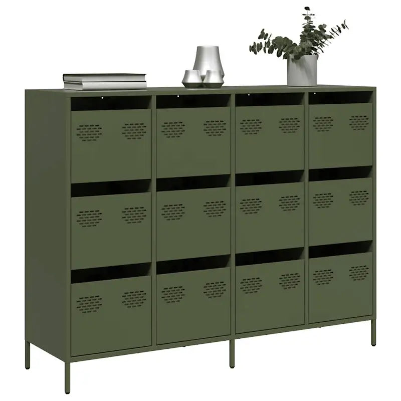Dressoir van koudgewalst staal met stevig tafelblad voor je interieur - Groen / 1 - Dressoirs & buffetkasten
