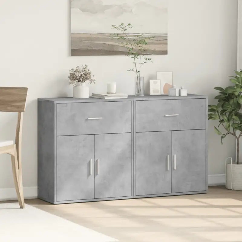 Dressoirs en buffetkasten van bewerkt hout met trendy en duurzame stijl - Betongrijs / 1 - Dressoirs & buffetkasten