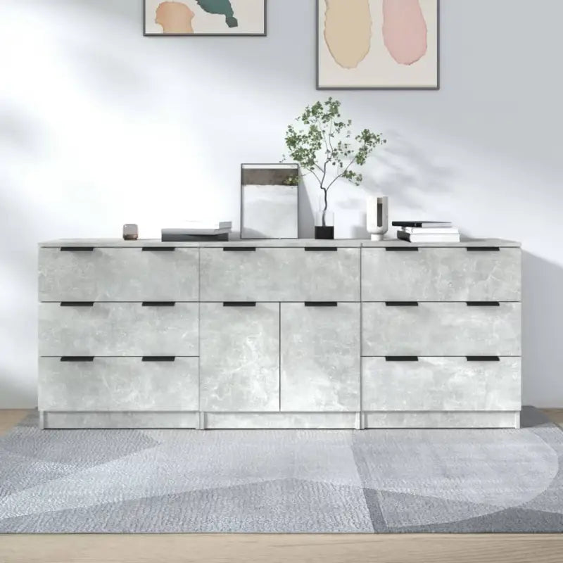 Dressoirs van bewerkt hout gemakkelijk schoon en minimalistisch design - Betongrijs / 3 - Dressoirs & buffetkasten