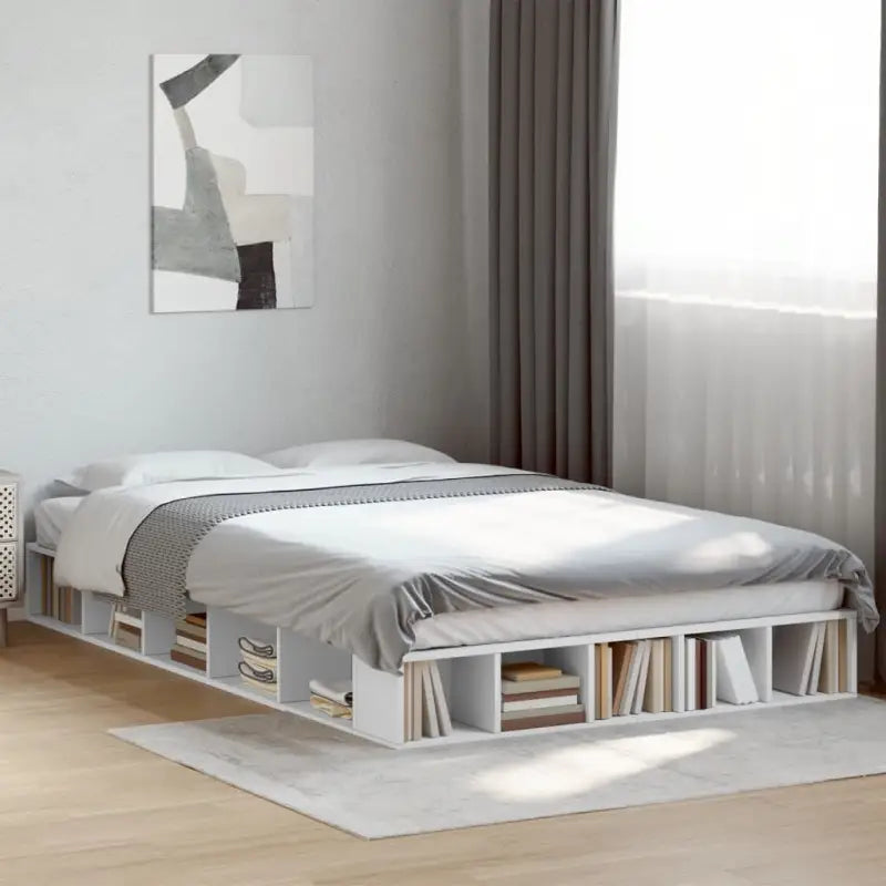 Duurzaam bedframe van bewerkt hout voor een comfortabele slaapkamer - Wit / 120 x 200 cm - Bedden & bedframes