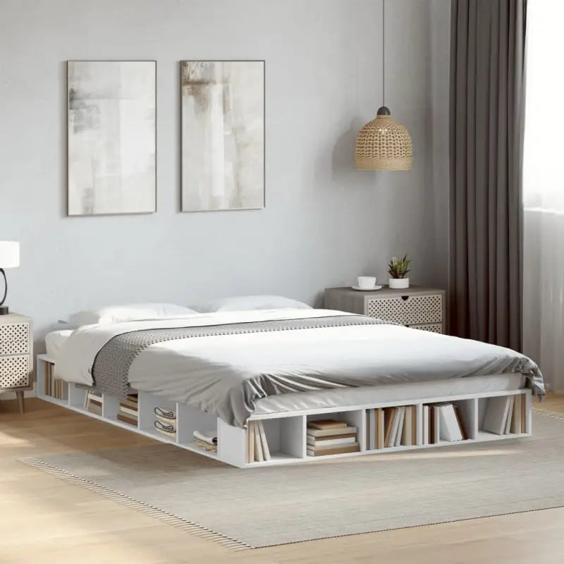 Duurzaam bedframe van bewerkt hout voor een comfortabele slaapkamer - Wit / 150 x 200 cm - Bedden & bedframes