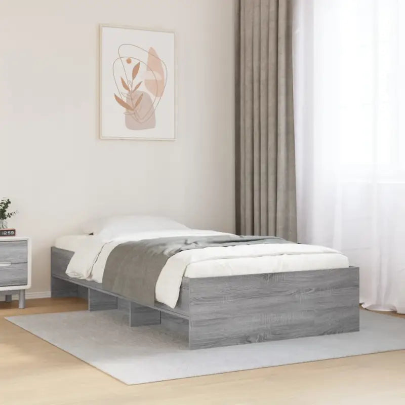 Duurzaam bedframe van bewerkt hout voor een goede nachtrust - Grijs sonoma / 100 x 200 cm - Bedden & bedframes
