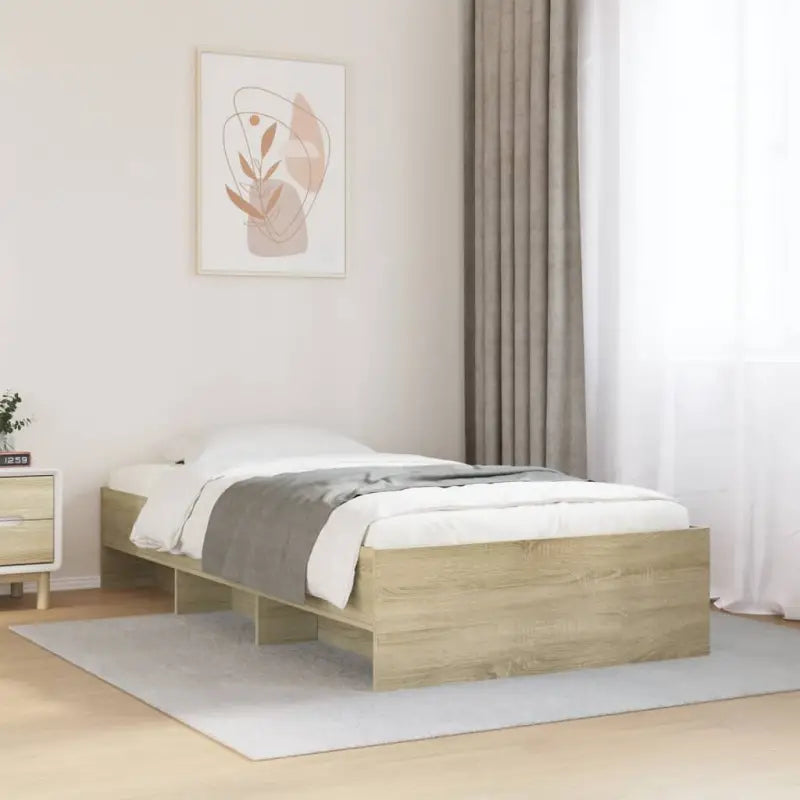 Duurzaam bedframe van bewerkt hout voor een goede nachtrust - Sonoma eiken / 90 x 200 cm - Bedden & bedframes