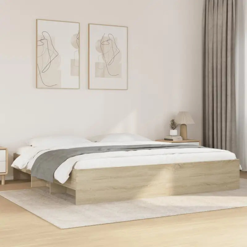 Duurzaam bedframe van bewerkt hout voor een goede nachtrust - Sonoma eiken / 180 x 200 cm - Bedden & bedframes