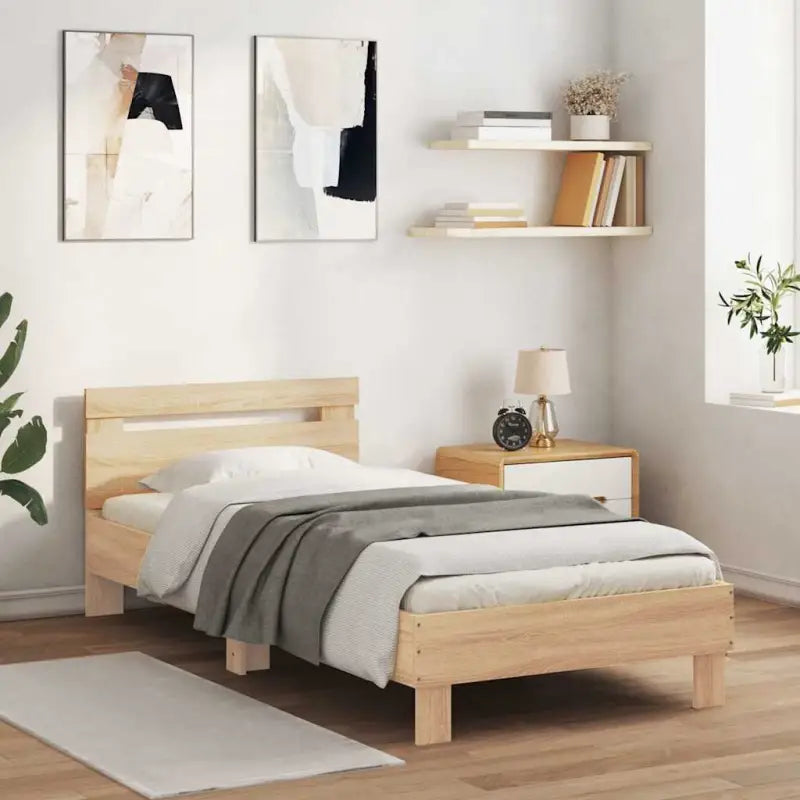 Duurzaam houten bedframe voor een goede nachtrust - Sonoma eiken / 75 x 190 cm - Bedden & bedframes