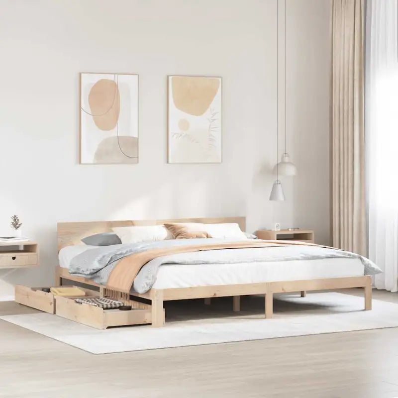 Duurzaam massief grenenhout bedframe voor een goede nachtrust - Naturel / 180 x 200 cm - Bedden & bedframes