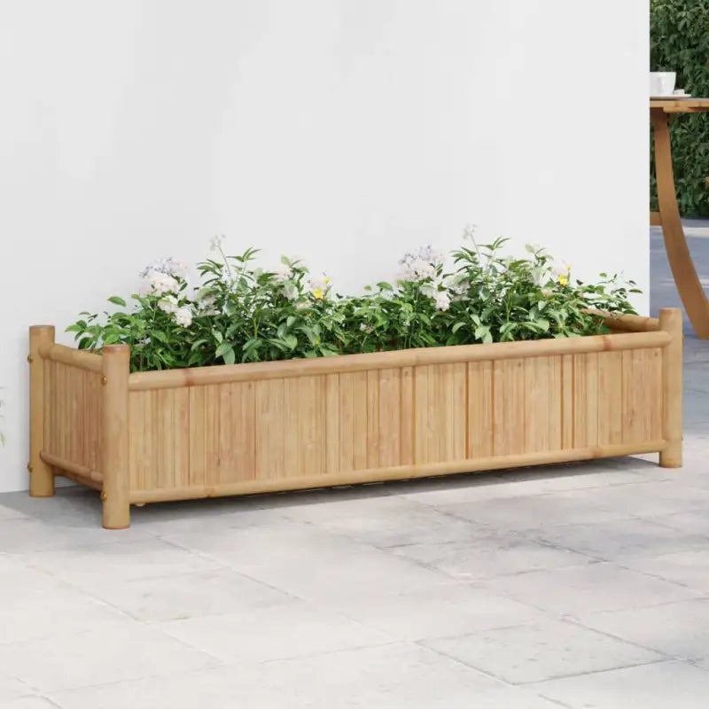 Duurzame bamboe plantenbak voor tuin balkon en terras - 100 x 40 x 150 cm / 1 - Bloempotten & plantenbakken