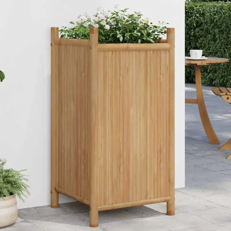 Duurzame bamboe plantenbak voor tuin balkon en terras - 40 x 40 x 80 cm / 1 - Bloempotten & plantenbakken