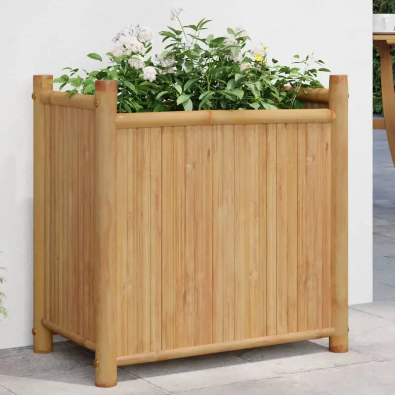Duurzame bamboe plantenbak voor tuin balkon en terras - 50 x 30 x 50 cm / 1 - Bloempotten & plantenbakken