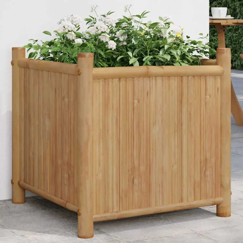 Duurzame bamboe plantenbak voor tuin balkon en terras - 50 x 50 x 50 cm / 1 - Bloempotten & plantenbakken