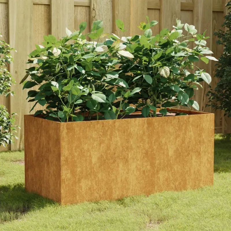 Duurzame cortenstaal plantenbakken met open bodem voor tuin en balkon - 80 x 40 x 40 cm / 1 - Bloempotten &