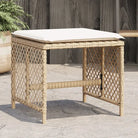 Duurzame poly rattan tuinkrukken voor een comfortabele zitervaring - beige en crèmekleurig / 4 - Tuinpoefs