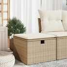 Duurzame tuinkruk met poly rattan en comfortabele zitervaring - beige en crèmekleurig / 1 / met opbergruimte - Tuinpoefs