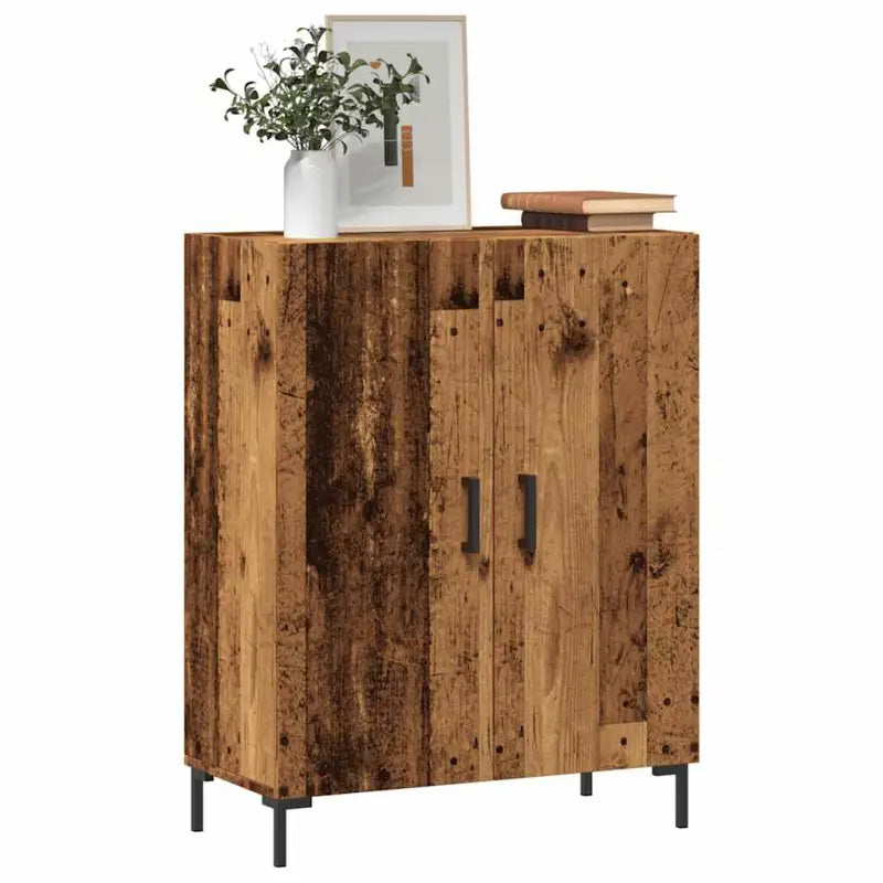 Eenvoudig dressoir van bewerkt hout in hoogglans wit - Oud hout / 1 - Dressoirs & buffetkasten