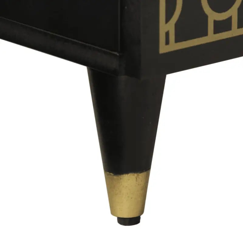 Eenvoudig nachtkastje met massief mangohout voor een elegante inrichting - Zwart / 1 - Nachtkastjes