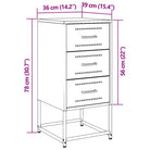 Eenvoudig schoon nachtkastje met industriële uitstraling van stevig staal - Nachtkastjes
