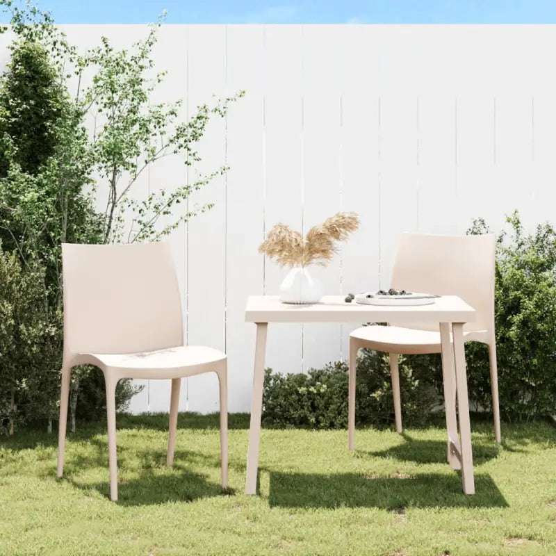 Eenvoudig schoon te maken moderne tuinstoelen van polypropyleen - Crème / 2 - Tuinstoelen
