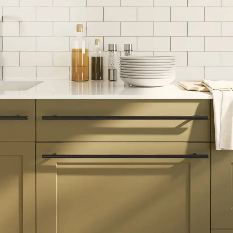 Eenvoudige kastknoppen en handvatten van roestvrij staal - Zwart / 480 mm / 10 - Kastknoppen en kastgrepen