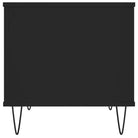 Eenvoudige salontafel met bewerkt hout en metalen poten - Salontafels