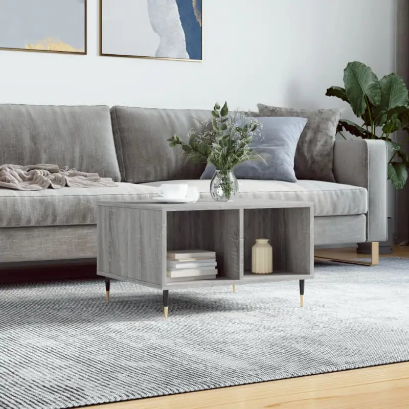 Eetkamer- en salontafels met bewerkt hout en metalen poten - Grijs sonoma / 1 - Salontafels