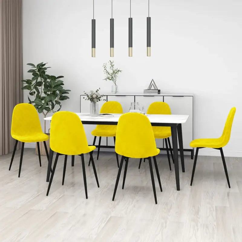 Eetkamerstoelen met een minimalistische en elegante uitstraling - Mosterdgeel / 6 - Eetkamerstoelen