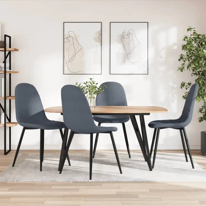 Eetkamerstoelen met een minimalistische en elegante uitstraling - Donkergrijs / 4 - Eetkamerstoelen