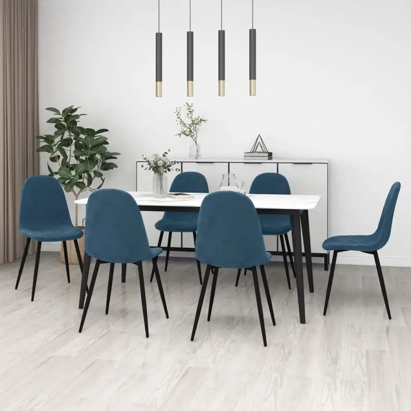 Eetkamerstoelen met een minimalistische en elegante uitstraling - Blauw / 6 - Eetkamerstoelen