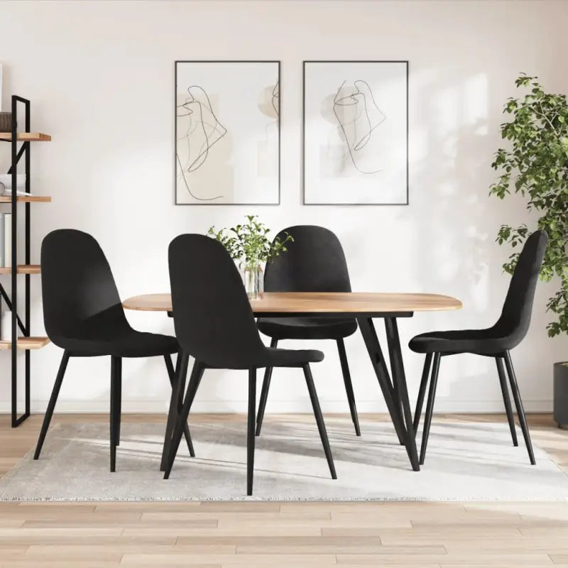 Eetkamerstoelen met een minimalistische en elegante uitstraling - Zwart / 4 - Eetkamerstoelen
