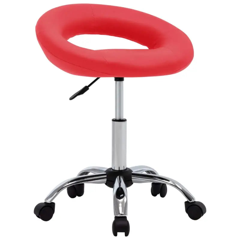 Eetkamerstoelen met graden draaibaar en verchroomd staal design - Rood / 1 - Eetkamerstoelen