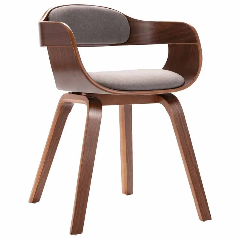 Eetkamerstoelen met kunstleren bekleding en walnoothouten frame - Taupe / 1 - Eetkamerstoelen