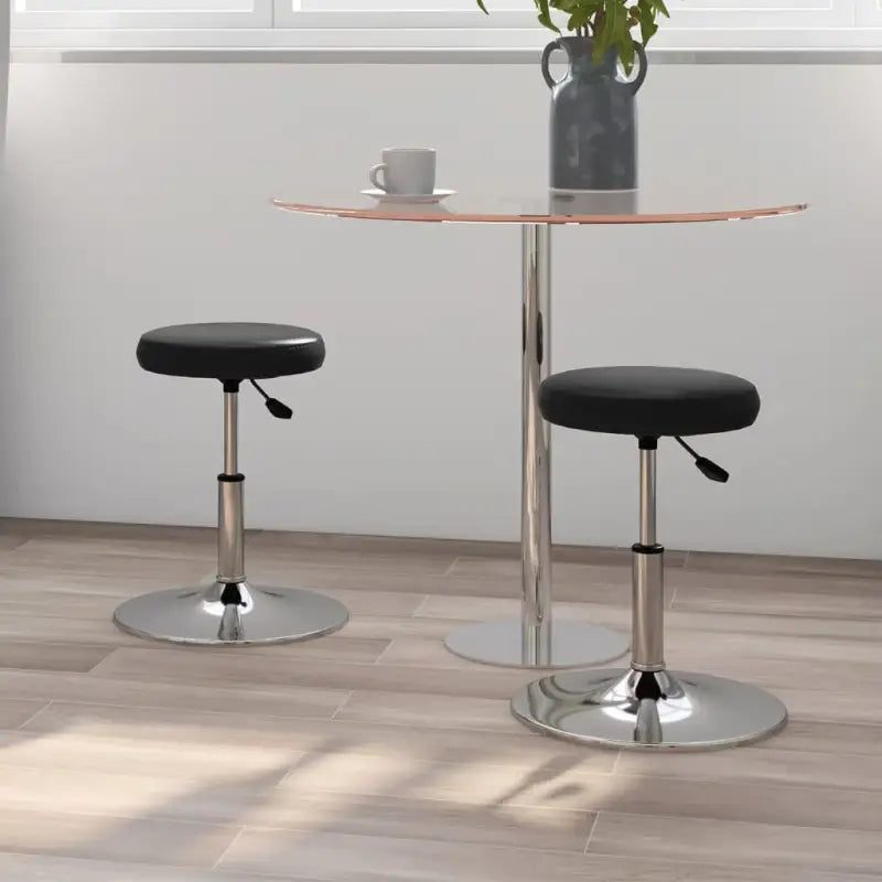 Eetkamerstoelen met tijdloos ontwerp en comfortabel kunstlederen bekleding - Zwart / 2 - Eetkamerstoelen
