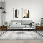 Eetkamertafel met bewerkt hout en metalen poten voor stijl en duurzaamheid - Gerookt eiken / 2 - Salontafels