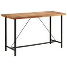 Eettafel met massief acaciahout en ijzeren frame voor gezellige avonden - Bruin / 1 / Massief acaciahout - Eettafels